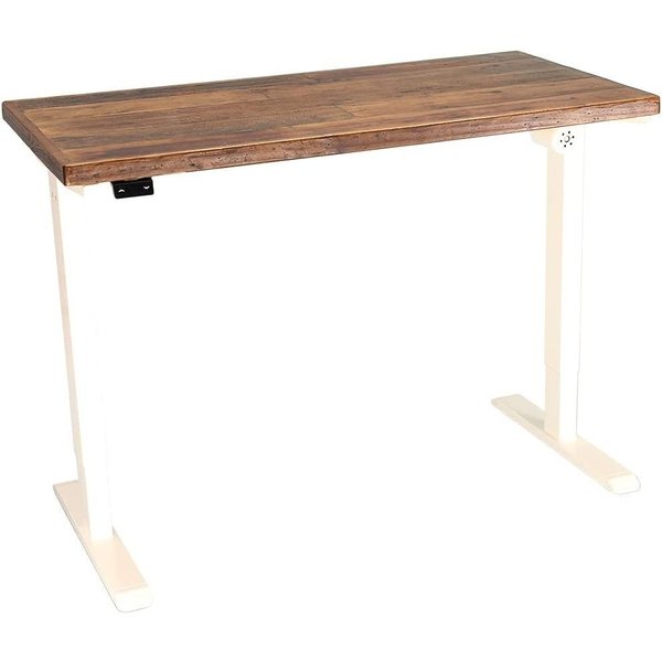 We'Re It Lift it, 48"x24" Electric Sit Stand Desk, Effortless Touch Up/Down, Reclaimed Wood Top, White Base VL12WH4824-RW